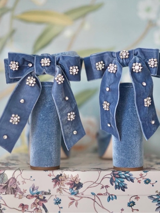 ANTONIO MELANI Shoes - Antonio Melani x Nicola Bathie Lila Velvet Bow Detail Platform Dress Sandals